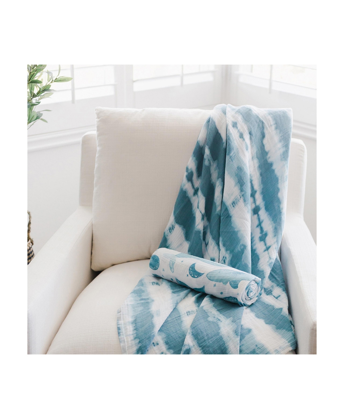 Crane Baby Baby Boys Caspian Swaddle Wraps, Pack of 2 - White