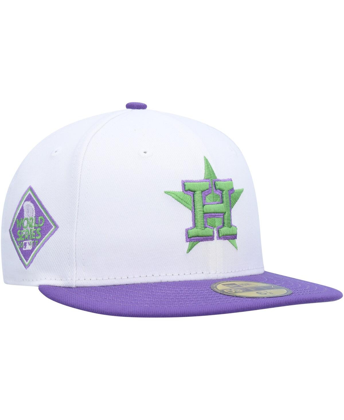 NEW ERA MEN'S NEW ERA WHITE HOUSTON ASTROS 2017 WORLD SERIES SIDE PATCH 59FIFTY FITTED HAT 