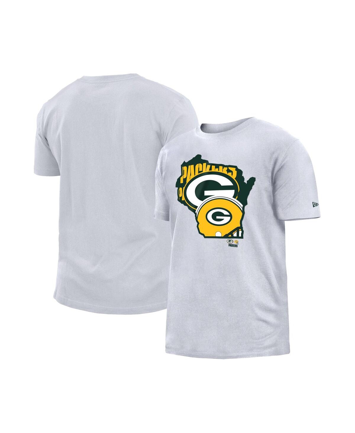 New Era Men's  White Green Bay Packers Gameday State T-shirt