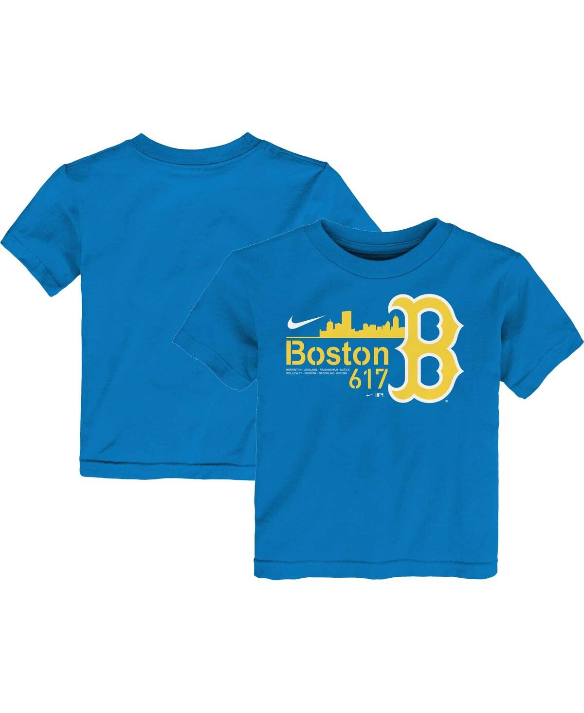Nike Babies' Toddler Boys And Girls  Blue Boston Red Sox City Connect Graphic T-shirt