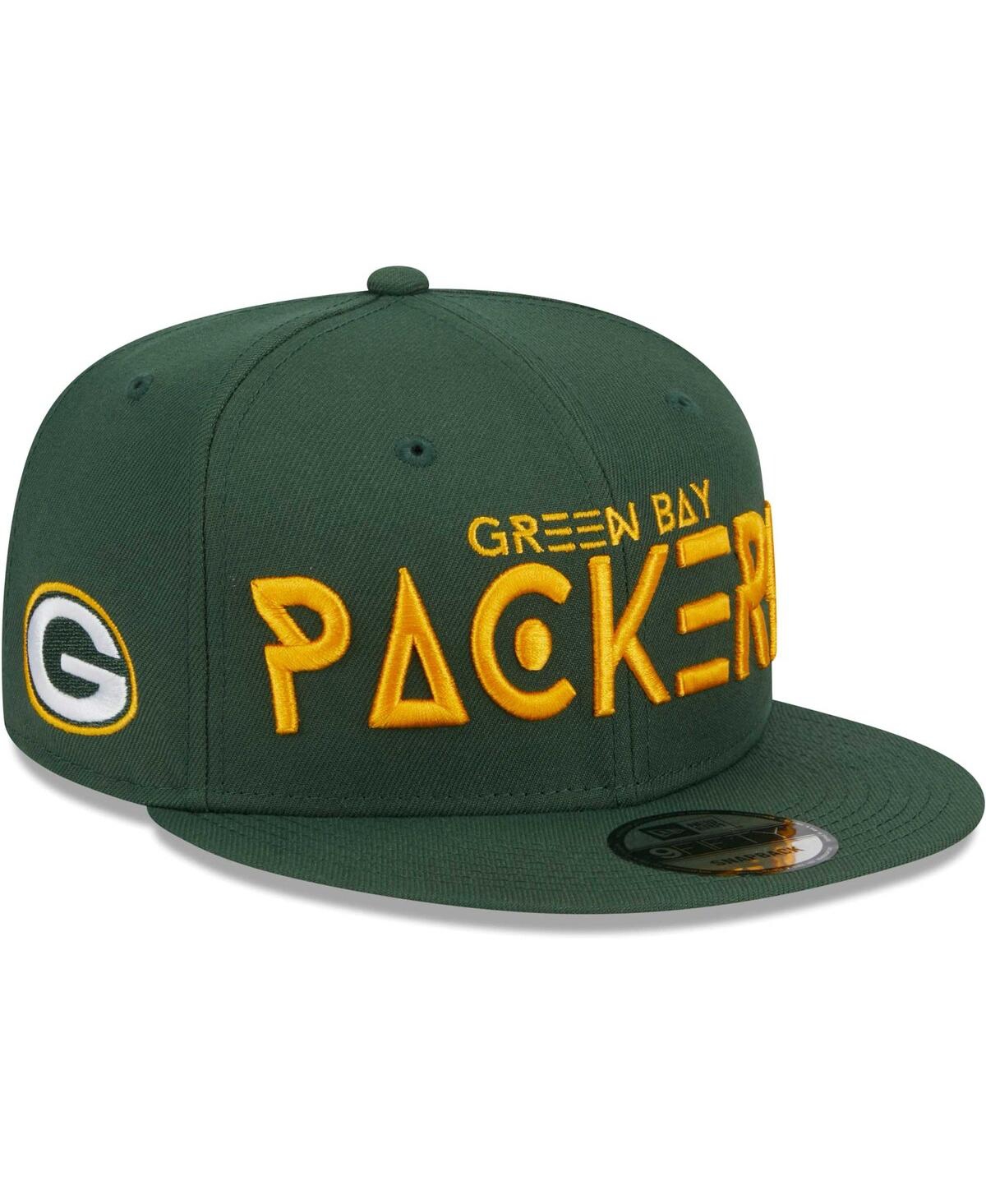 Shop New Era Men's  Green Green Bay Packers Word 9fifty Snapback Hat