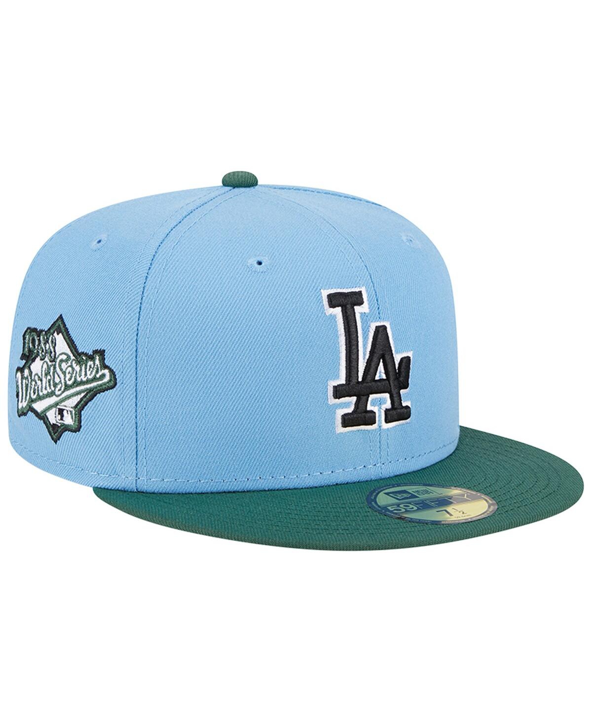 New Era Men's  Sky Blue, Cilantro Los Angeles Dodgers 1988 World Series 59fifty Fitted Hat In Sky Blue,cilantro