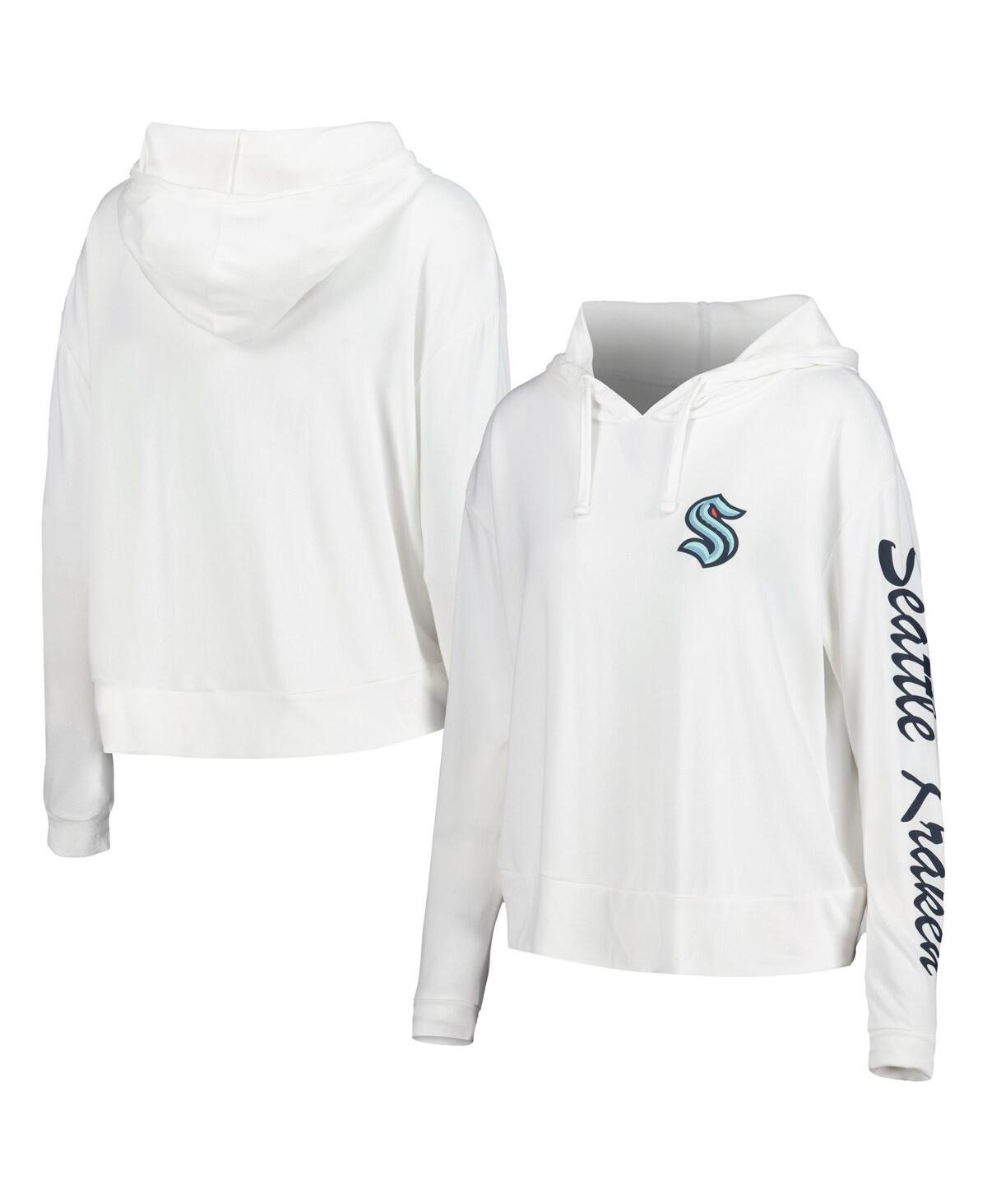 Shop Concepts Sport Women's  Cream Seattle Kraken Accord Hacci Long Sleeve Hoodie T-shirt