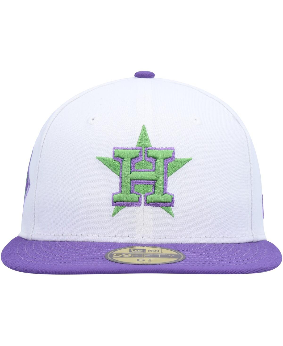 NEW ERA MEN'S NEW ERA WHITE HOUSTON ASTROS 2017 WORLD SERIES SIDE PATCH 59FIFTY FITTED HAT 