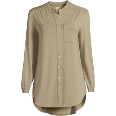Plus Size Long Sleeve Jersey A-line Tunic