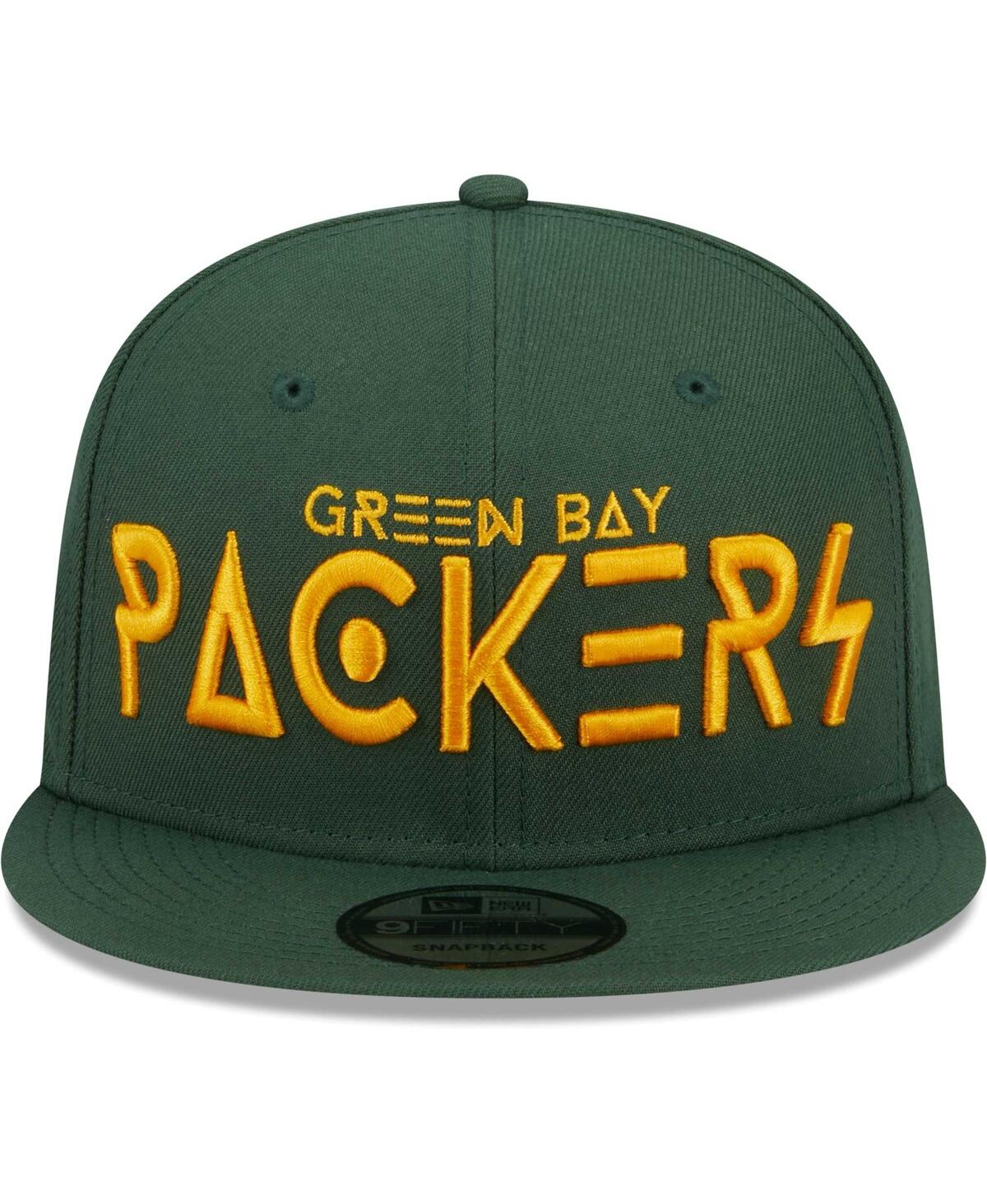 Shop New Era Men's  Green Green Bay Packers Word 9fifty Snapback Hat