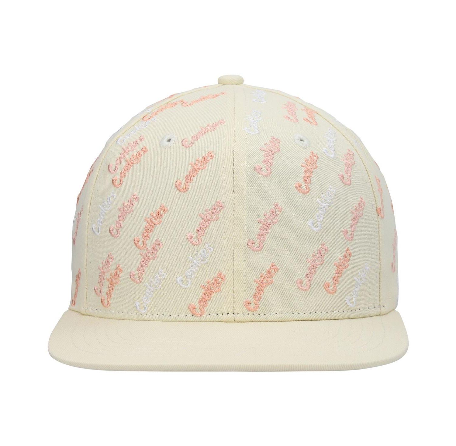Men's Cream Triple Beam Allover Print Snapback Hat