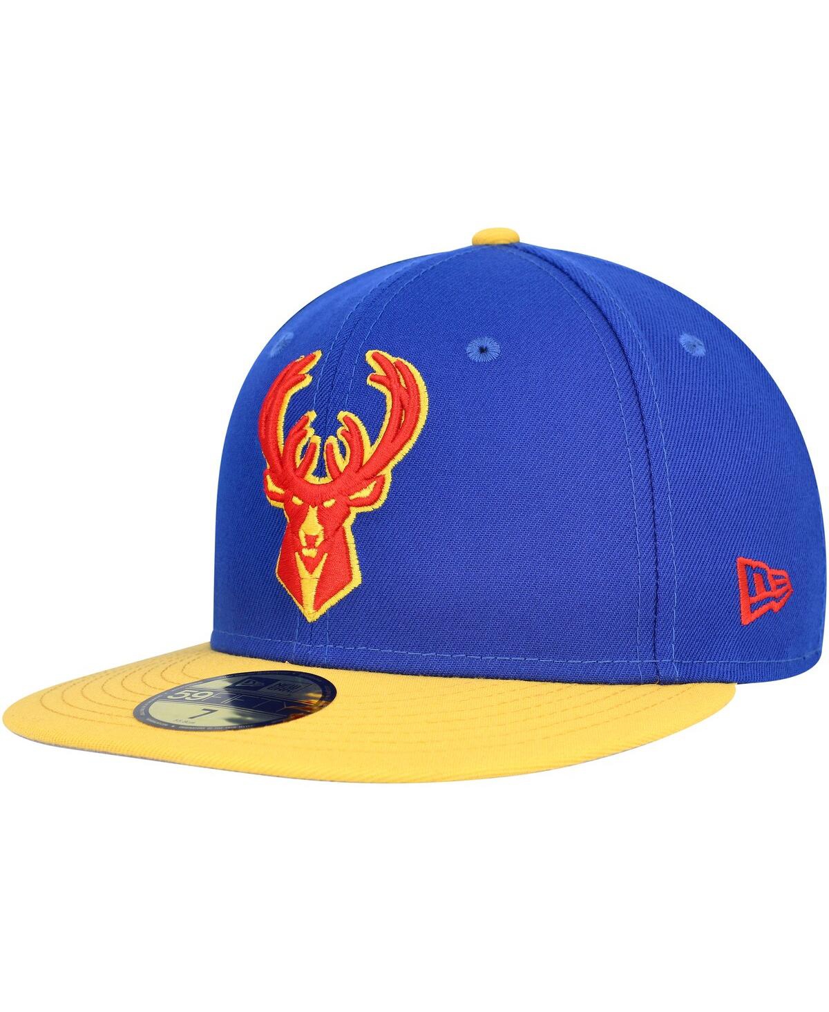 Men's New EraMilwaukee Bucks Side Patch 59FIFTY Fitted Hat - Blue