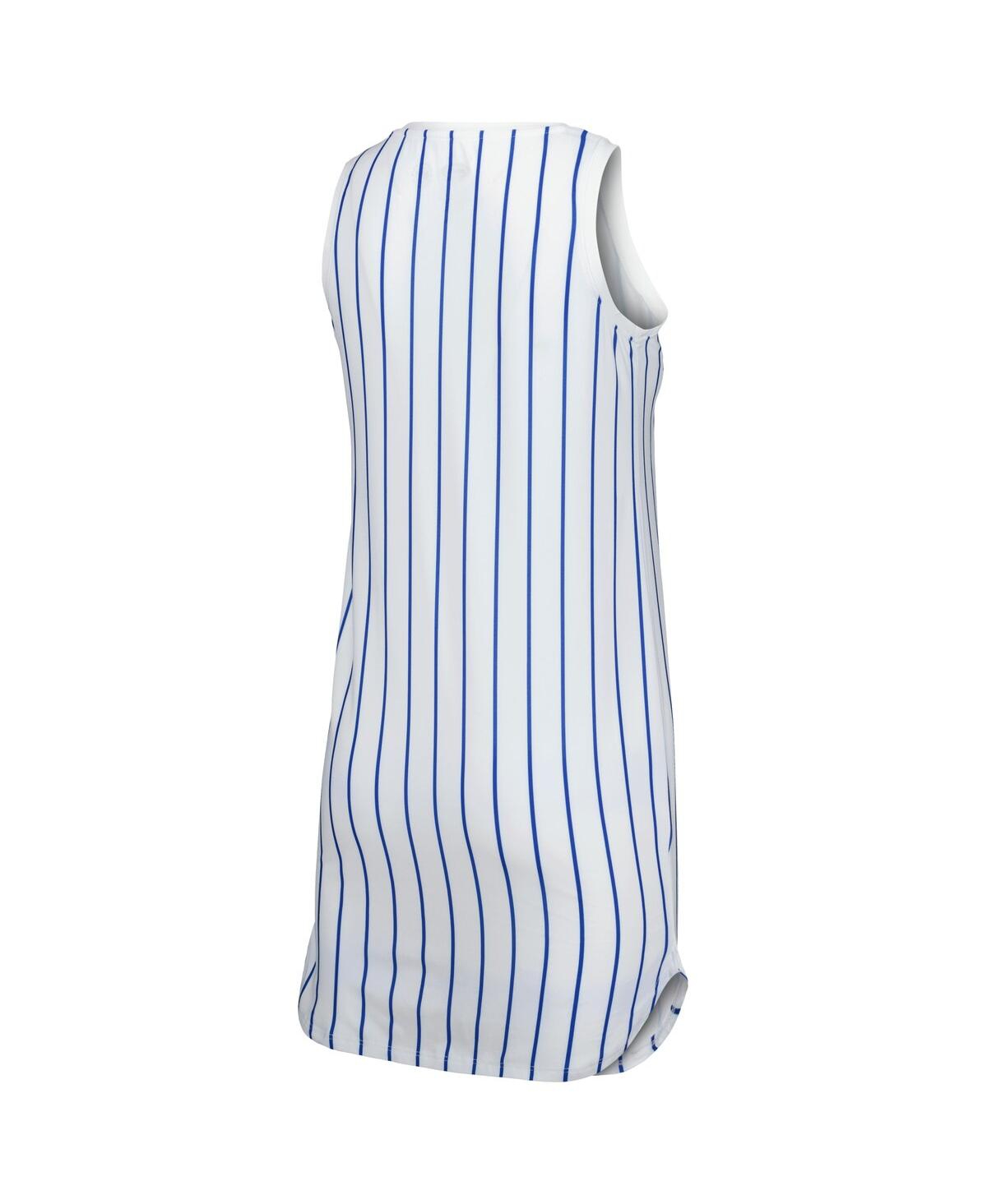 Shop Concepts Sport Women's  White Los Angeles Dodgers Reel Pinstripe Knit Sleeveless Nightshirt