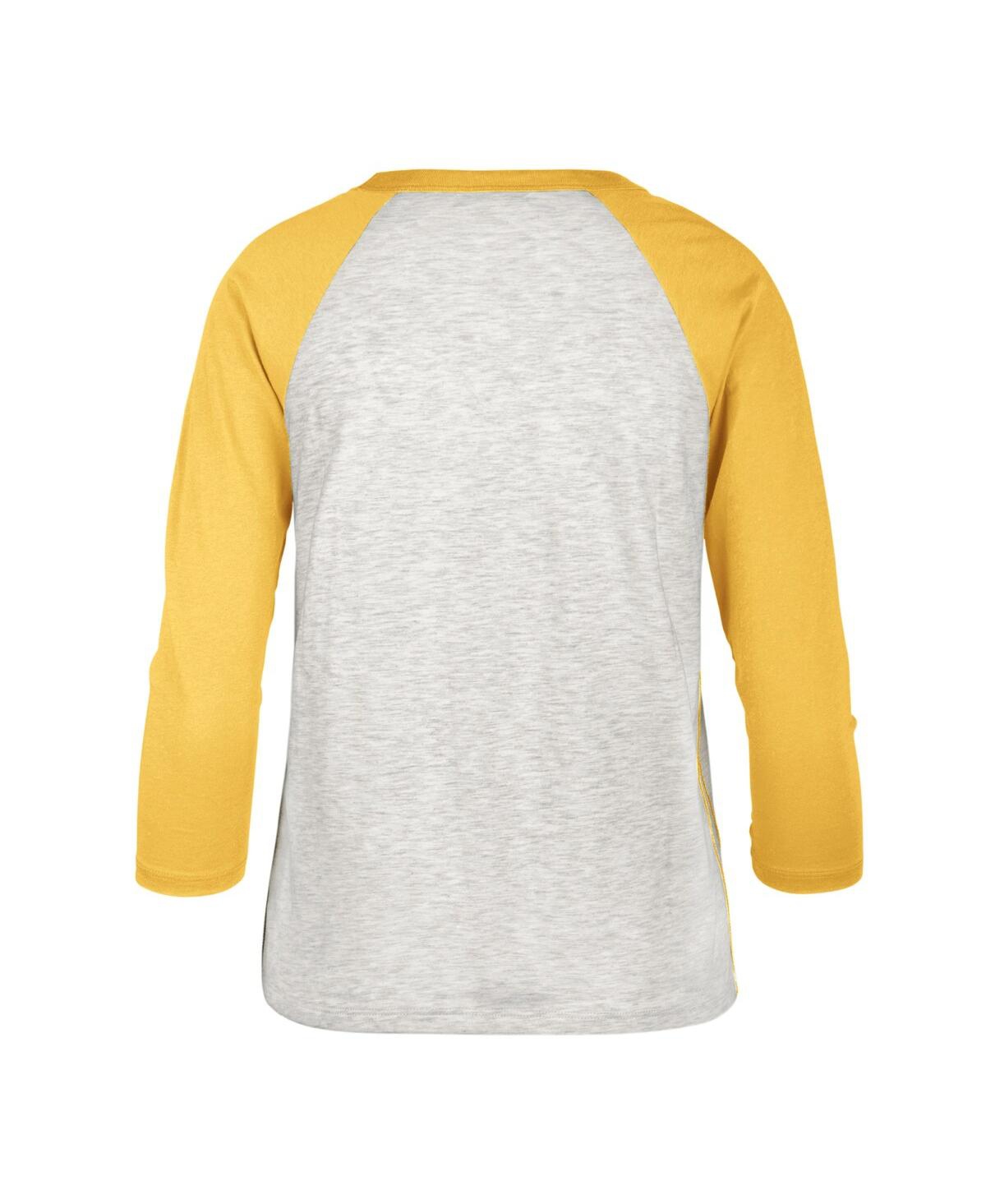 Women's '47 Gray San Diego Padres City Connect Retro Daze Ava Raglan 3/4-Sleeve T-Shirt Size: Small