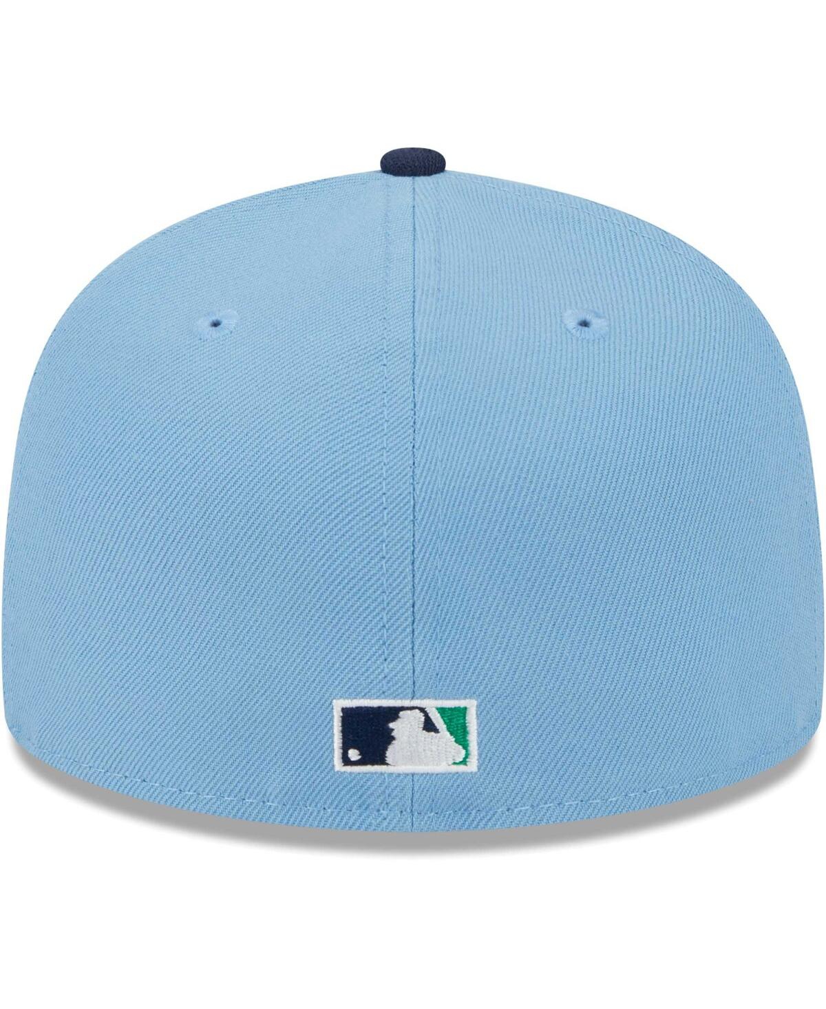 Shop New Era Men's  Light Blue, Navy San Francisco Giants Green Undervisor 59fifty Fitted Hat In Light Blue,navy