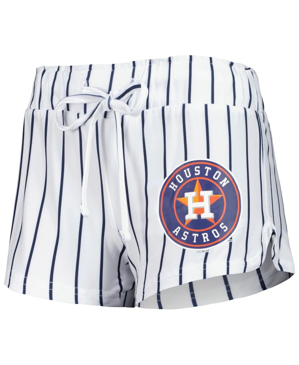 Concepts Sport Women's  White Houston Astros Reel Pinstripe Tank Top And Shorts Sleep Set In White