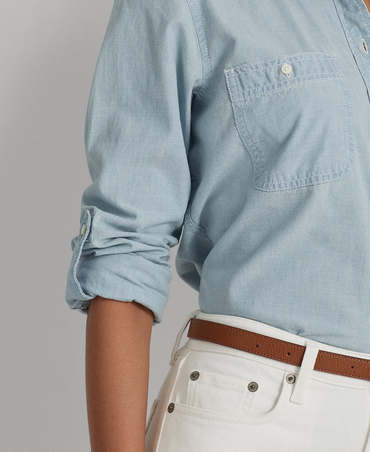 Ralph Lauren Cotton Chambray Shirt In Chambray
