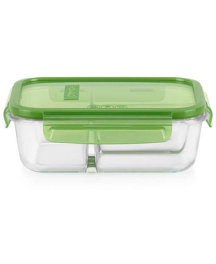 Macy's Pyrex 4.1cup Meal Box Divided Glass Storage Container with