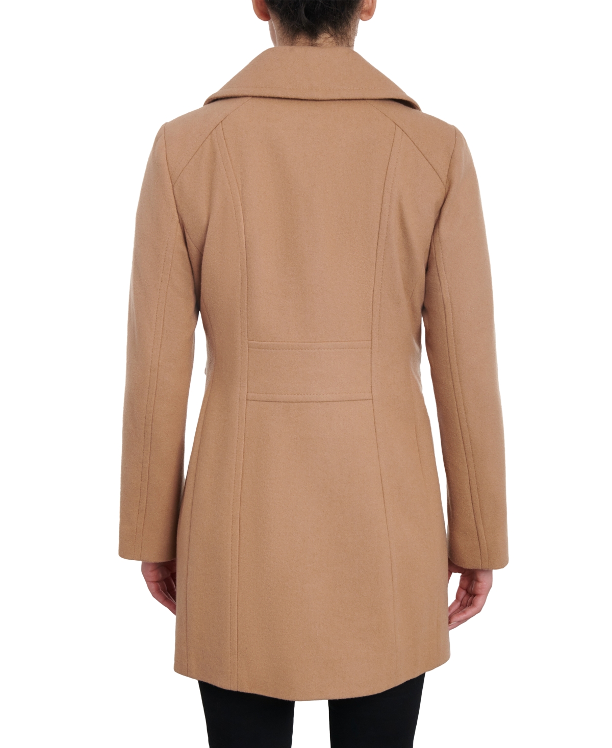ANNE KLEIN PETITE SINGLE-BREASTED NOTCHED-COLLAR PEACOAT, CREATED FOR MACY'S 
