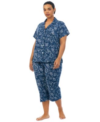 Lauren Ralph Lauren - Plus Size 2-Pc. Cropped Pajamas Set