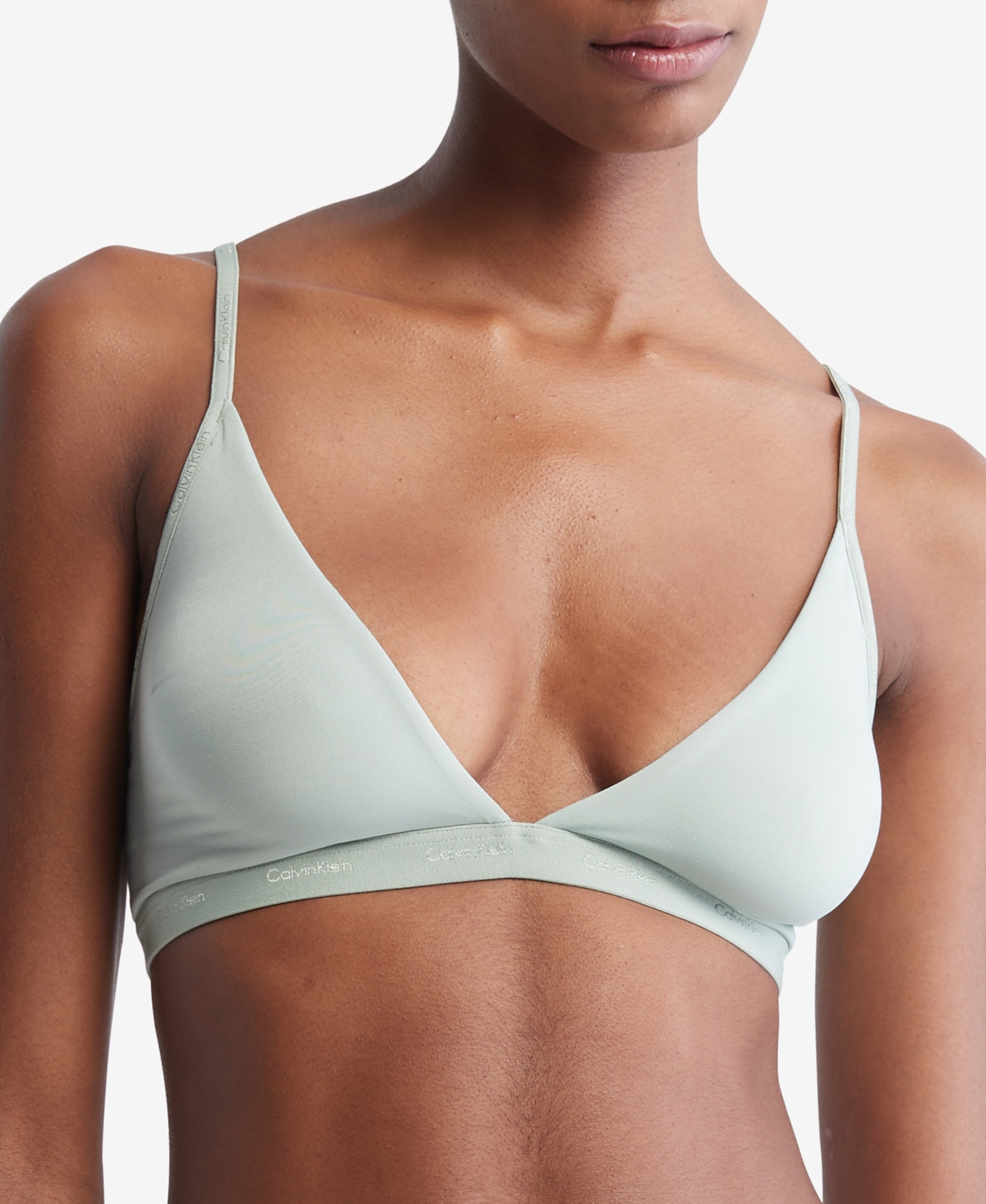 Calvin Klein Embossed Icon Lightly Lined Triangle Bralette in