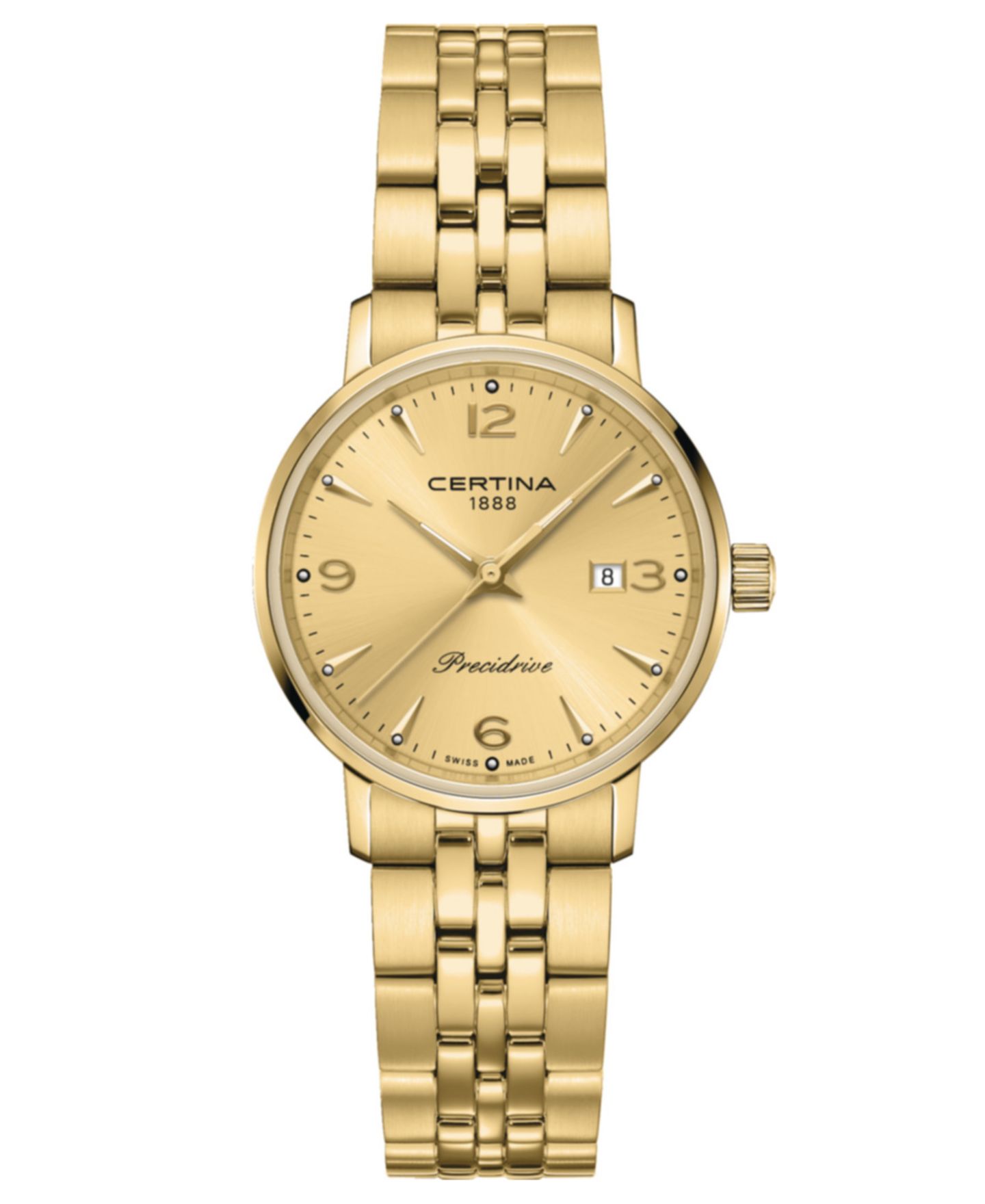 Женские часы Certina Swiss DS Caimano Gold PVD Stainless Steel Bracelet Watch 28mm — фото 1