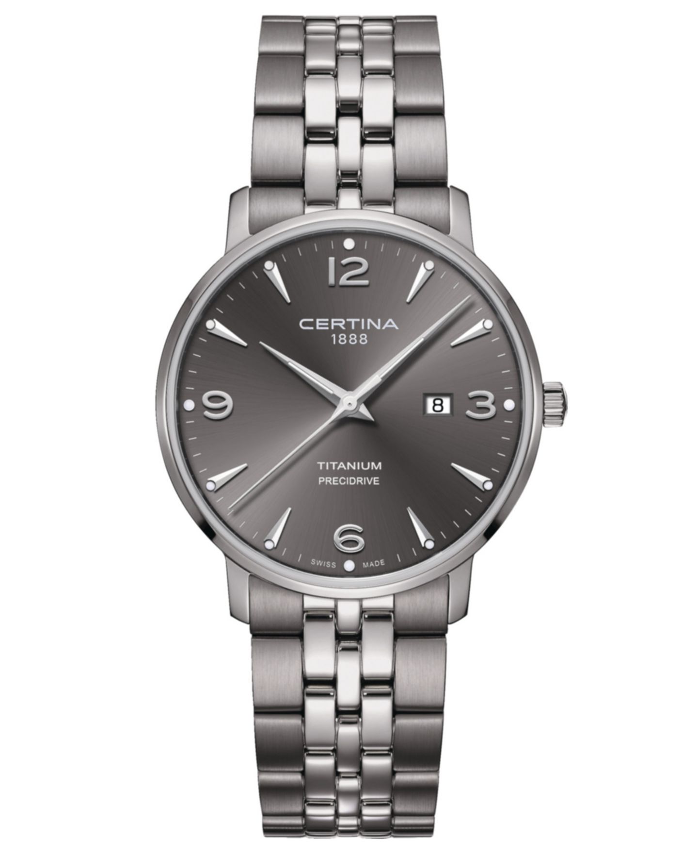 Часы Certina Unisex Swiss DS Caimano Titanium Bracelet Watch 39mm — фото 1