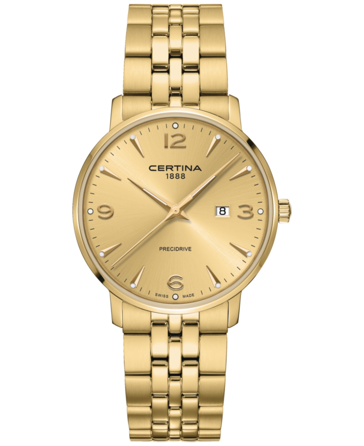 Certina Unisex Swiss Ds Caimano Gold Pvd Stainless Steel Bracelet Watch 39mm In Yellow