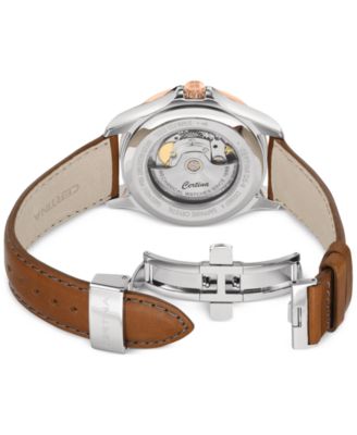 Men's Swiss Automatic DS-8 Brown Leather Strap Watch 41mm