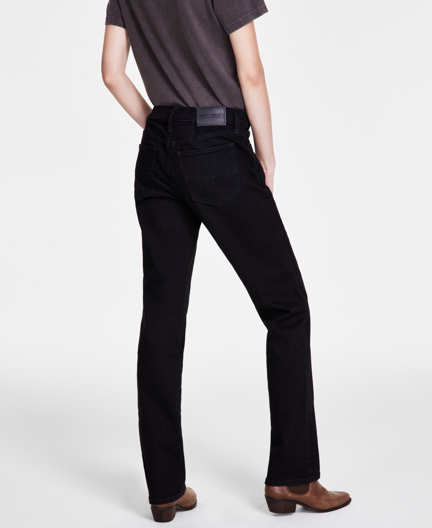 Женские джинсы Lucky Brand Sweet Straight Leg, цвет: Чёрный — фото 4