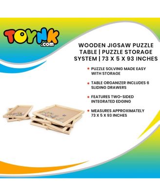 Wooden Jigsaw Puzzle Table | Puzzle Storage System | 35 x 2 x 28 Inches
