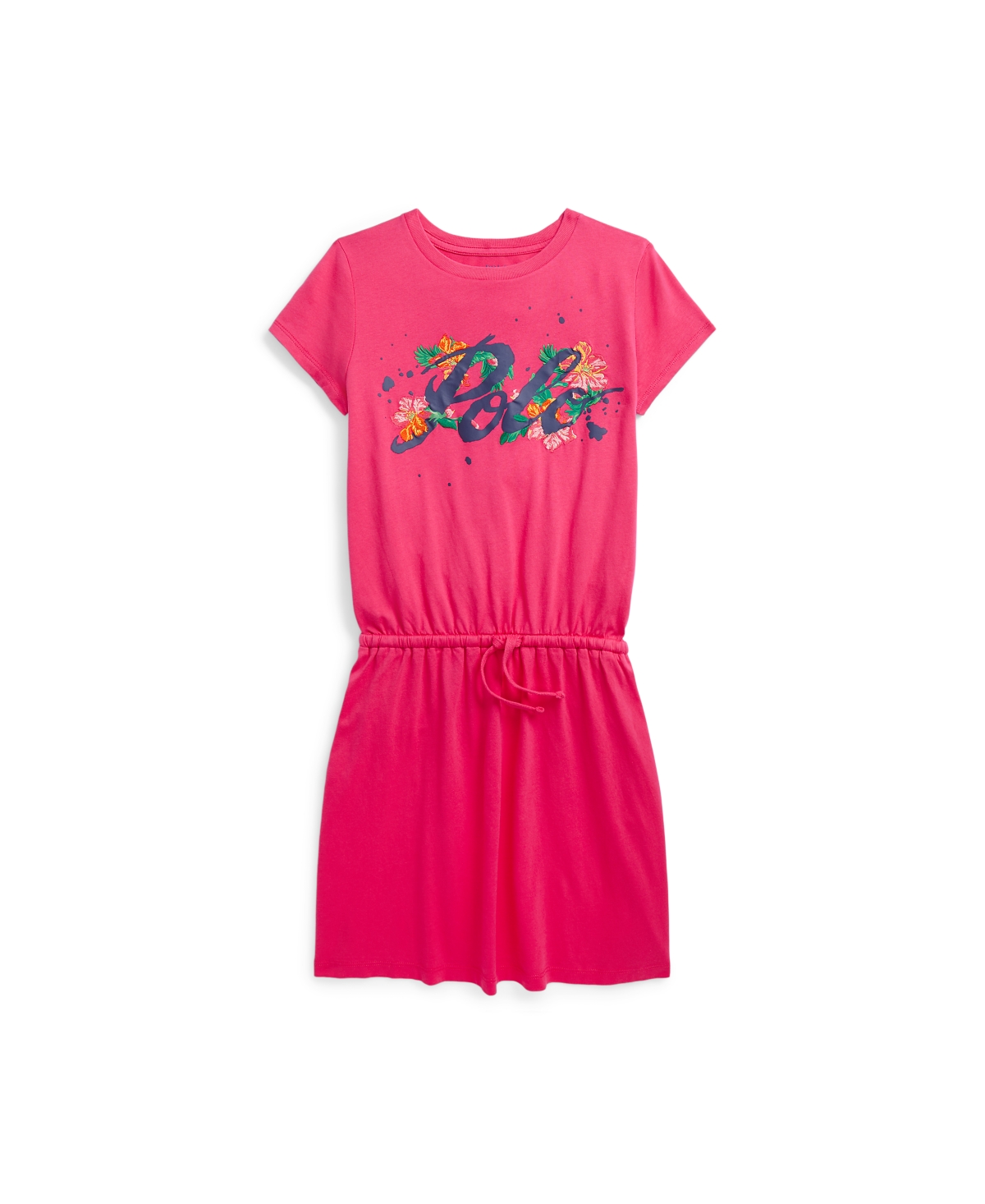 Polo Ralph Lauren Kids' Big Girls Logo Cotton Jersey T-shirt Dress In Vibrant Pink