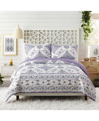 Jessica Simpson Saniyah Medallion Quilt Sets Bedding In Purple