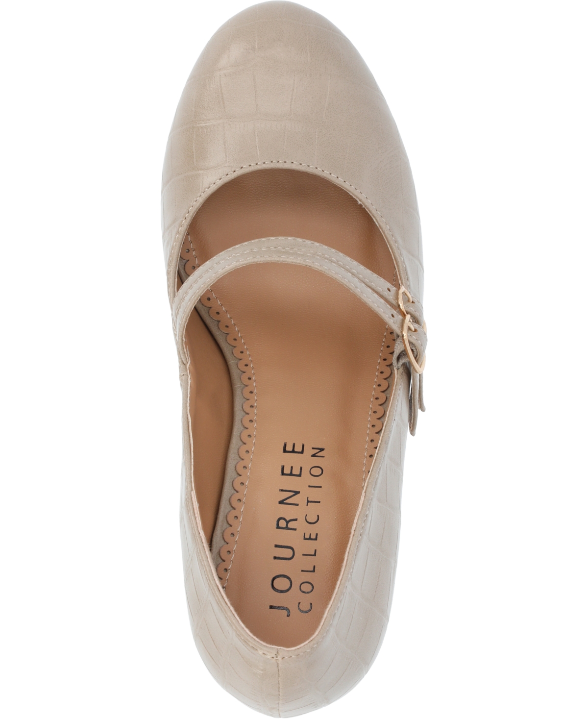 Journee Collection Windy Mary Jane Pump In Taupe Croco