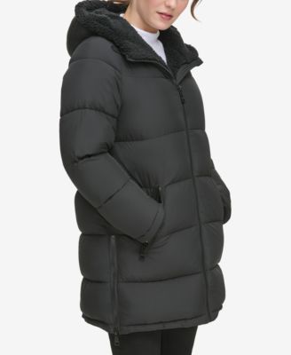 Women's Faux-Fur-Lined Hooded Puffer Coat