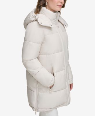 Nitzana Women's Puffer Vest With Detachable Hood - Quilted Sleeveless Zip Up Vest, Side Pockets