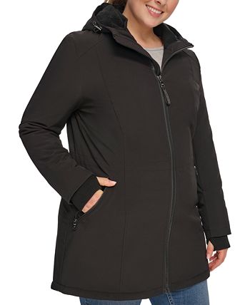 Calvin Klein Women s Plus Size Hooded Faux Fur Lined Anorak