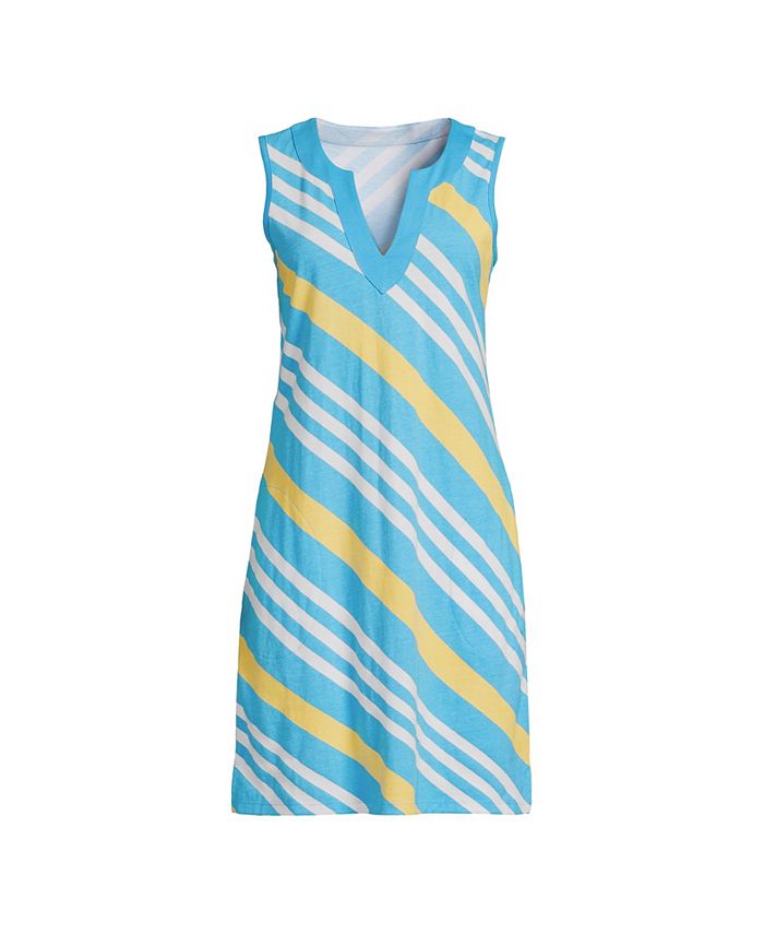 Lands' End Women's Plus Size Cotton Jersey Sleeveless Swim Coverup