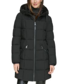 Shop Donna Karan New York Quilted Hooded Cape Jacket