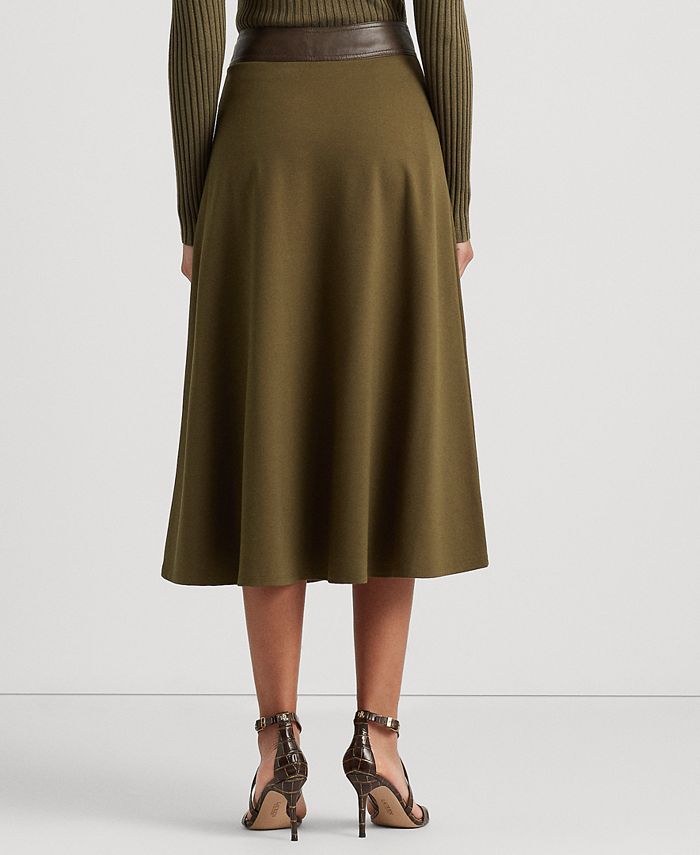 Lauren Ralph Lauren Women's Buckle-Trim Ponte A-Line Skirt - Macy's
