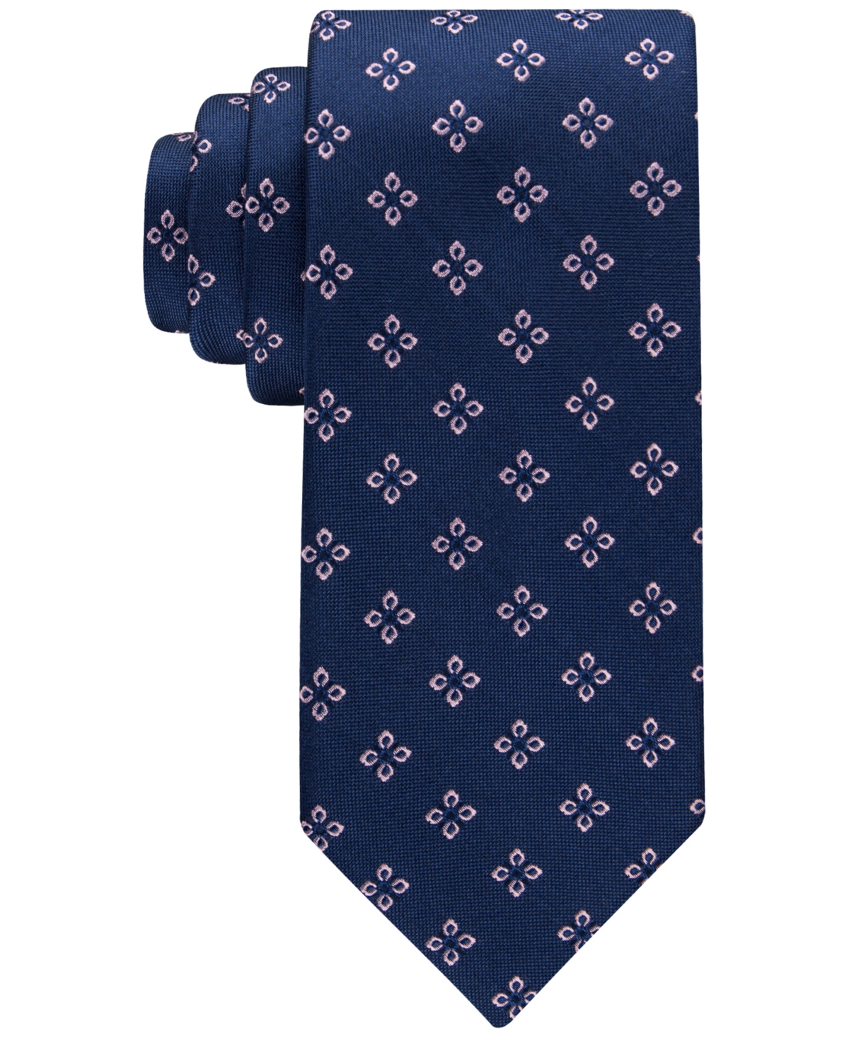 Tommy Hilfiger Men's Classic Flower Medallion Neat Tie In Navy,taupe
