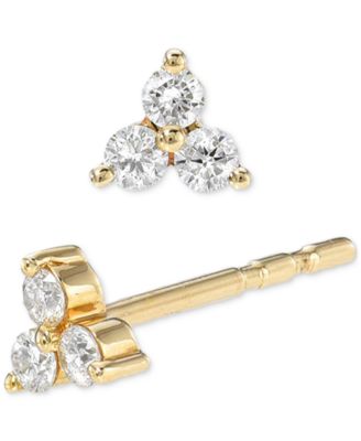 Zoe Lev - Diamond Trio Stud Earrings (1/8 ct. t.w.) in 14k Gold