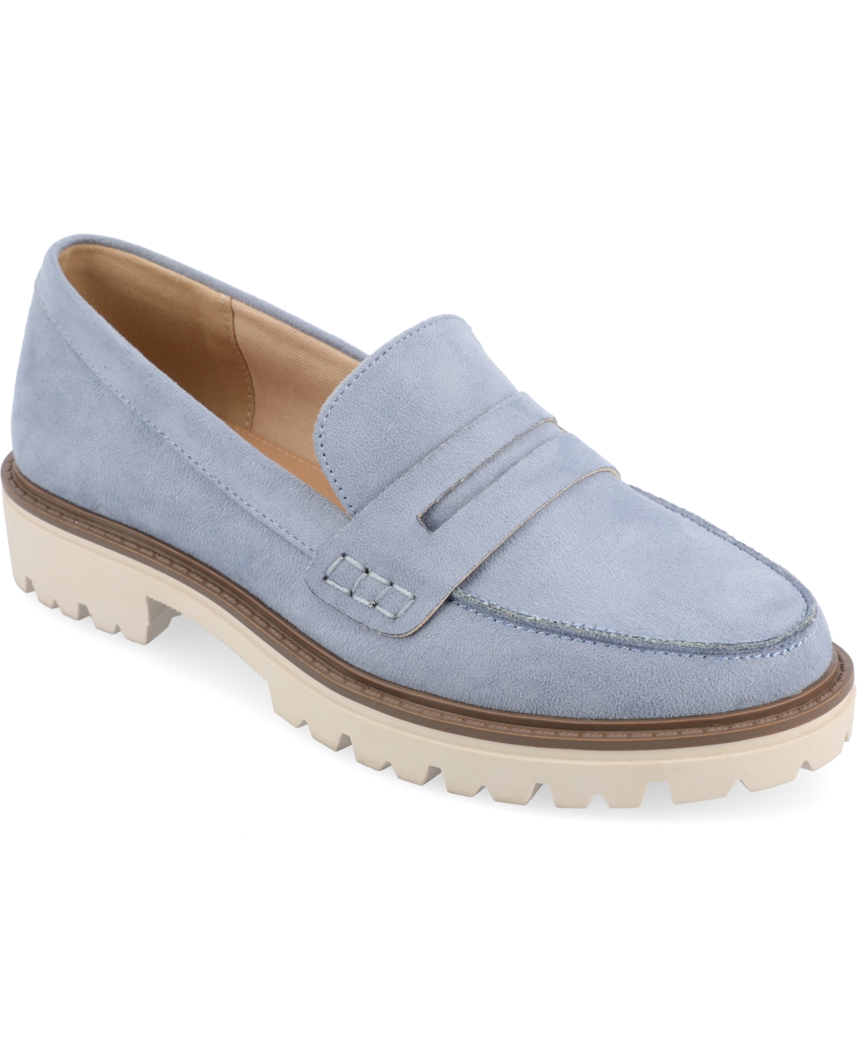 Shop Journee Collection Women's Kenly Lug Sole Loafers In Blue