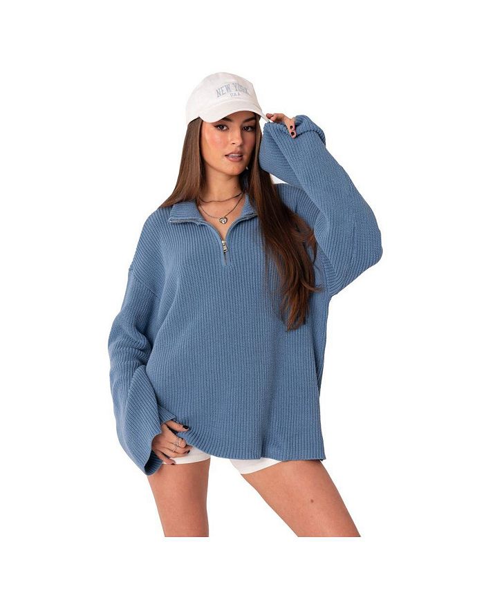 Womens oversized store quarter zip