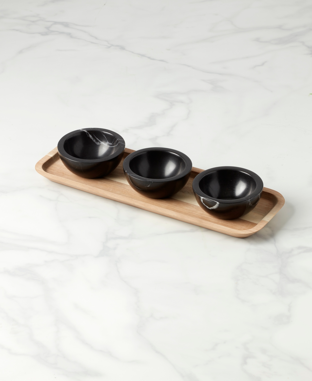 Lenox Lx Collective Set with 3 Dip Bowls - Black and White