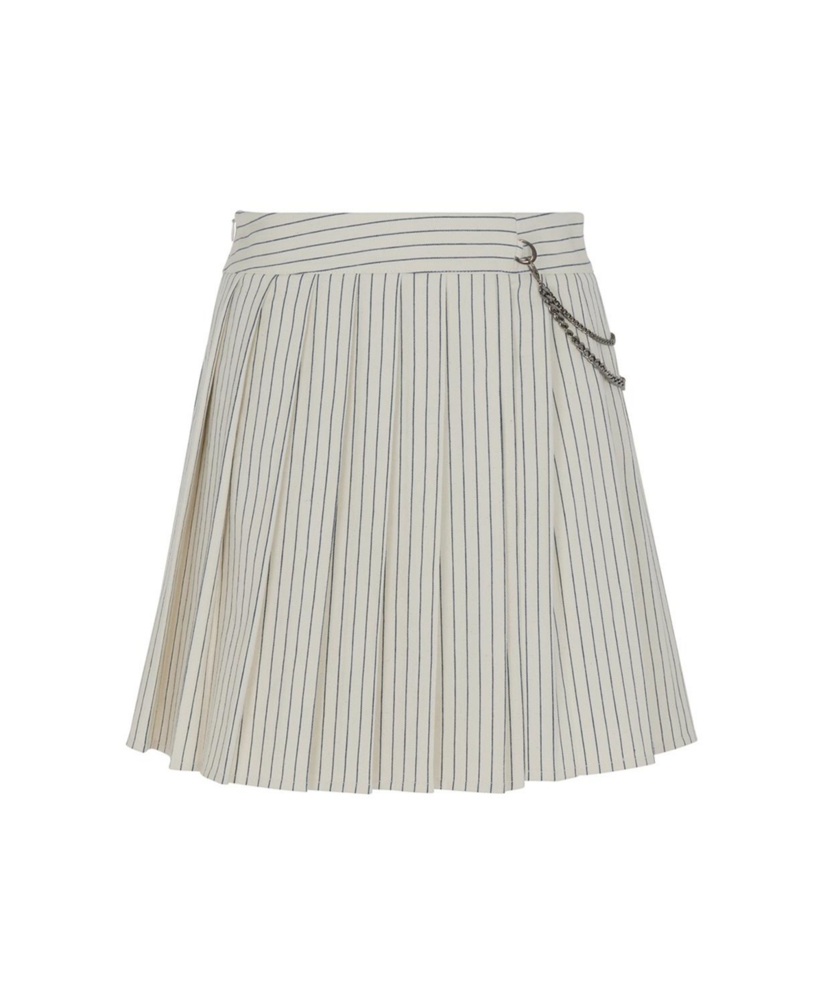 Women's Striped Pleated Mini Skirt - Multi-colored