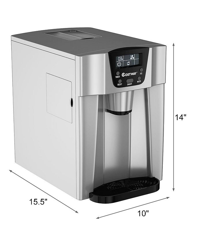 Costway 2 In 1 Ice Maker Water Dispenser Countertop 36Lbs/24H LCD