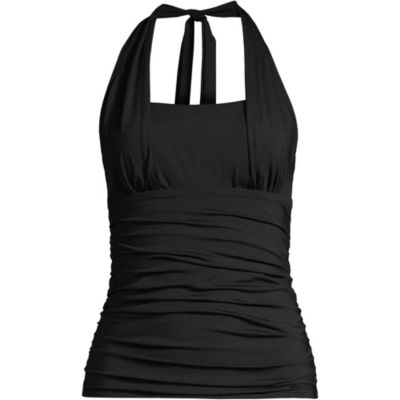 Petite Square Neck Halter Tankini Swimsuit Top