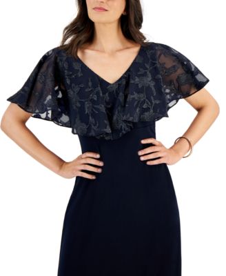 Connected Petite Capelet Overlay Formal Dress - Macy's