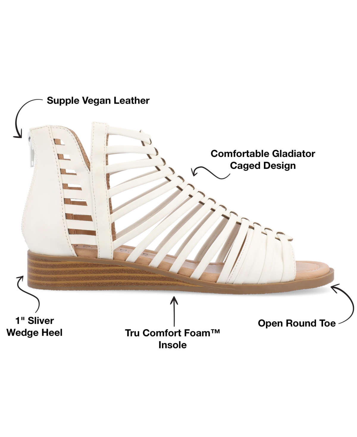 Journee Collection Women's Delilah Gladiator Sliver Wedge Sandals