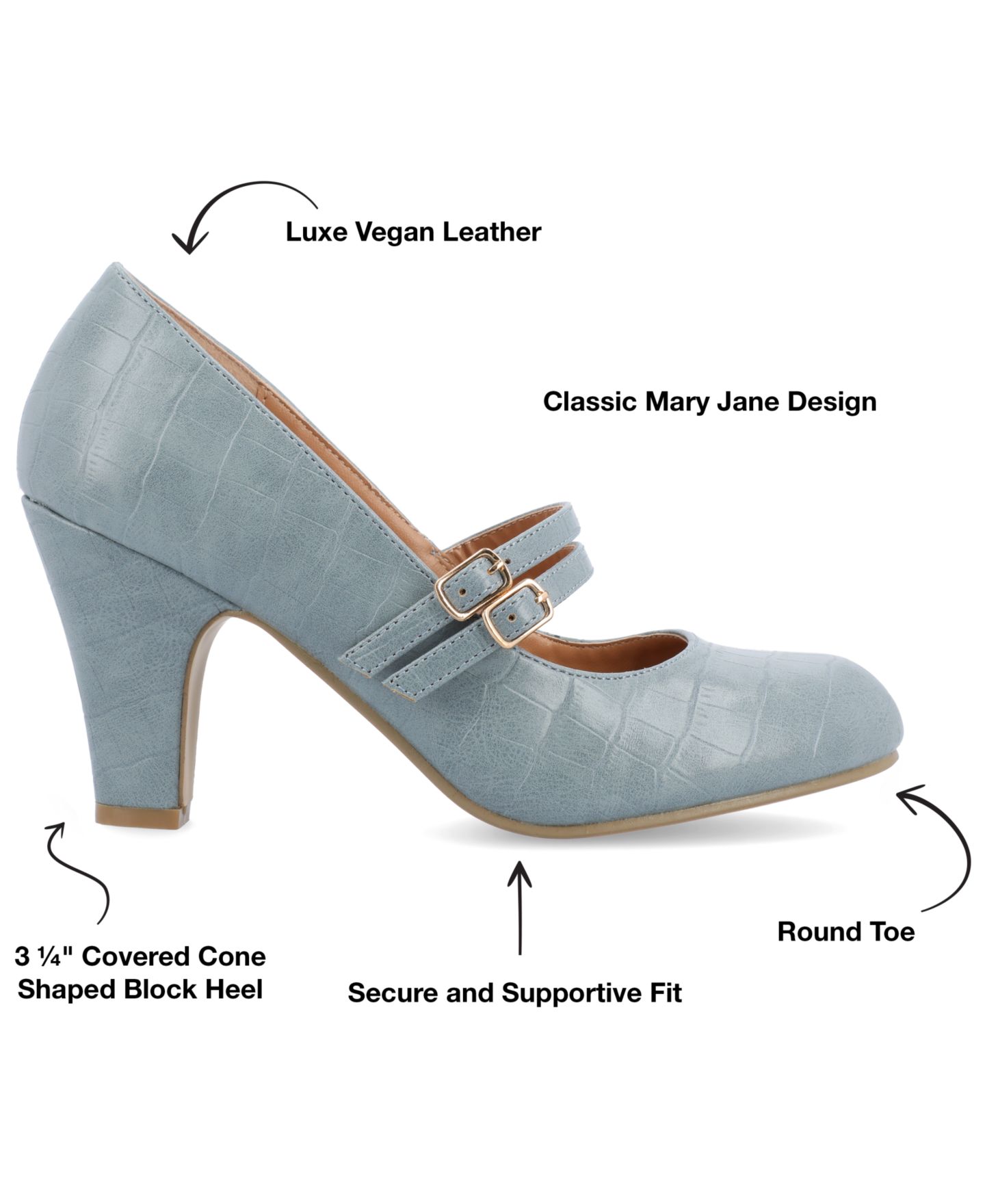 Женские туфли Journee Collection Windy Double Strap Mary Jane, цвет: Синий — фото 6