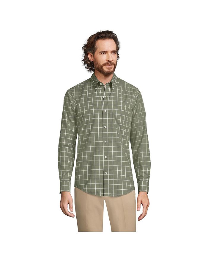 Lands' End Men's Traditional Fit No Iron Twill Shirt Macy's