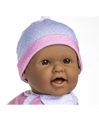 La Baby Hispanic 14.3" Soft Body Baby Doll Onesie with Pacifier, Magic Bottle Set