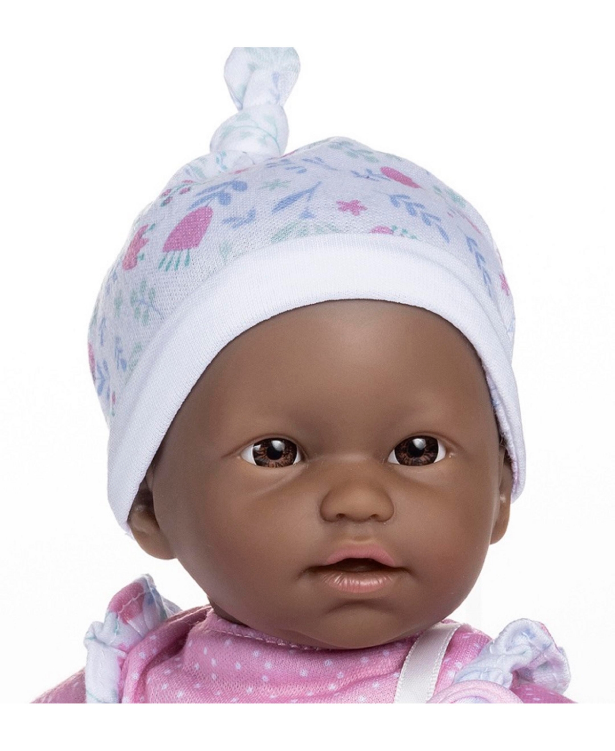 JC TOYS LA BABY AFRICAN AMERICAN 11" MINI SOFT BODY BABY DOLL WITH BLANKET, PACIFIER SET 